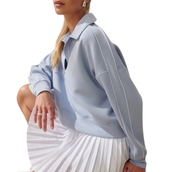 YPB by Abercrombie & Fitch NeoKnit Polo Sweatshirt - Picture 3 of 7